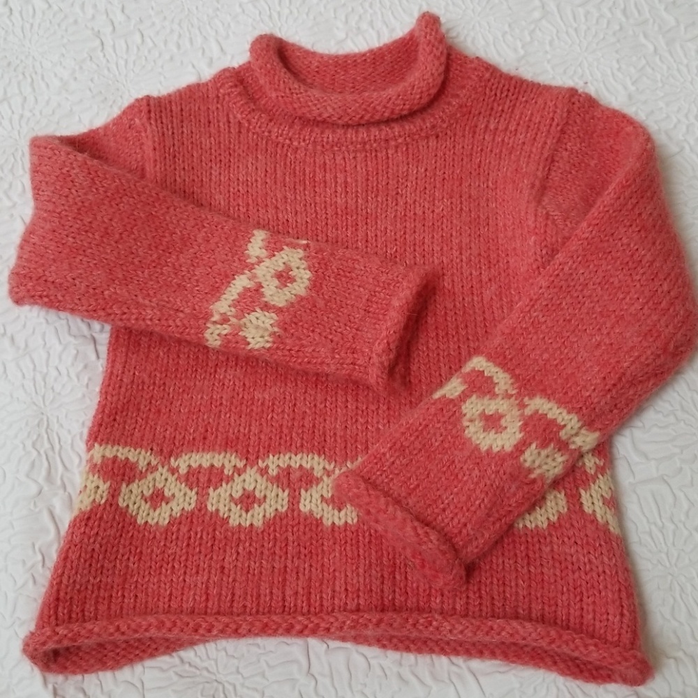 Aran Sweater Market Girls Lambswool Sweater, Size L